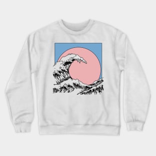 Minimalist Japanese Great Wave Crewneck Sweatshirt